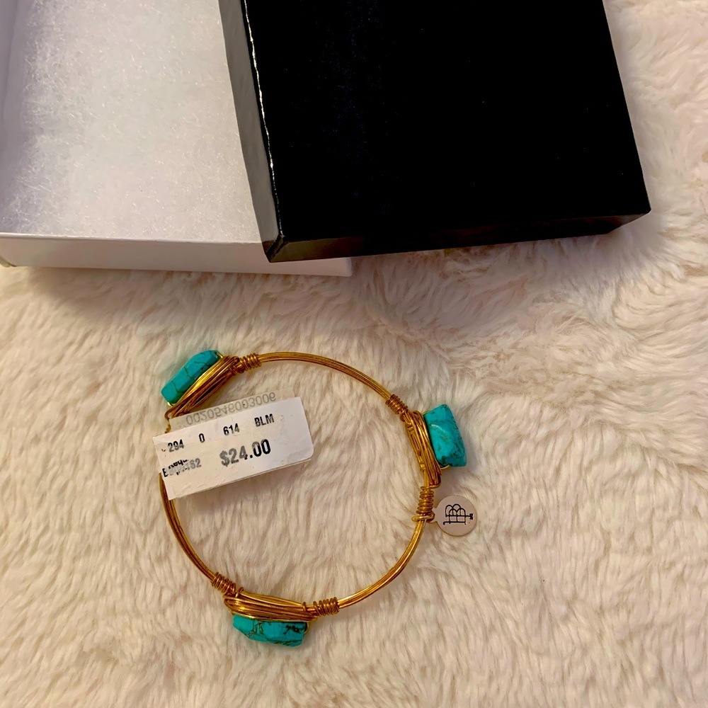 NWT Bourbon & Bowties Turquoise and Gold Bracelet